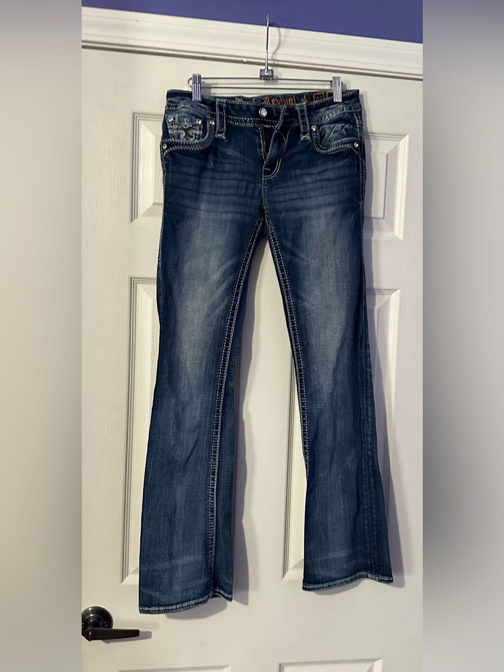 Rock Revival Bliss Dark Indigo Bootcut Jeans are a size 27.